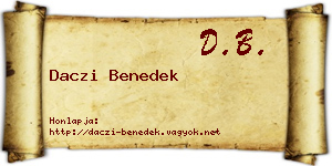 Daczi Benedek névjegykártya