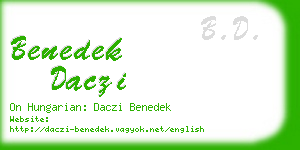 benedek daczi business card